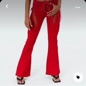 edikted red flare pants